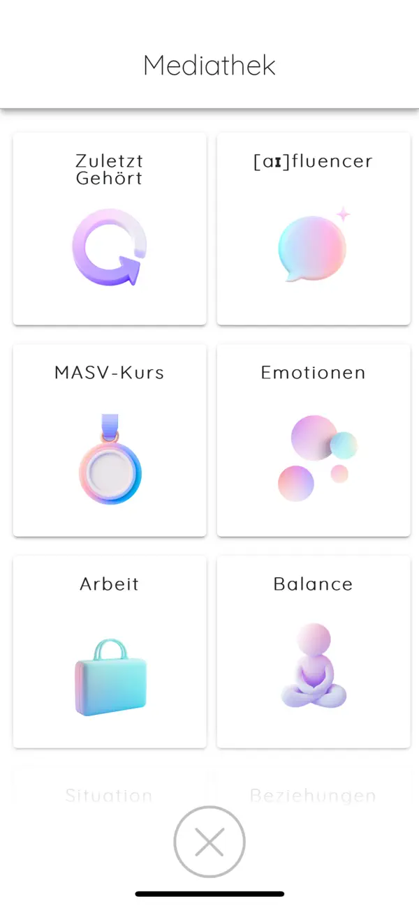 MINDZEIT-App: aktuelle Mediathek mit Übungen zu Emotionen, Arbeit und Balance